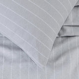 Double Brushed Flannel Sheet Set -Grey Pin Stripe Flannel Sheet Set EnvioHome 
