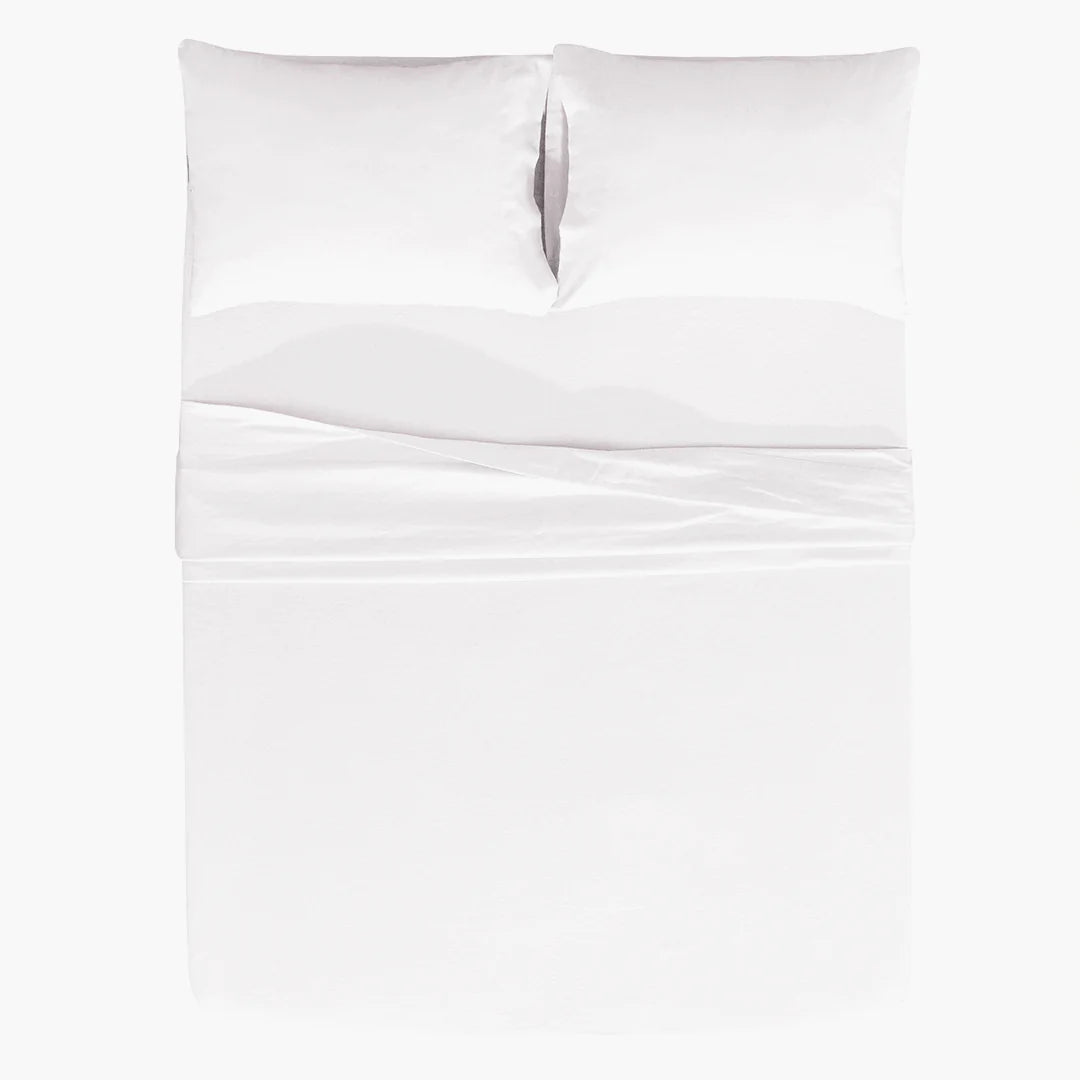 Double Brushed Flannel Sheet Set -White Flannel Sheet Set EnvioHome 