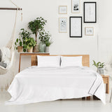 Double Brushed Flannel Sheet Set -White