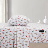 Double Brushed Flannel Sheet Set -Winter Dogs Flannel Sheet Set EnvioHome 