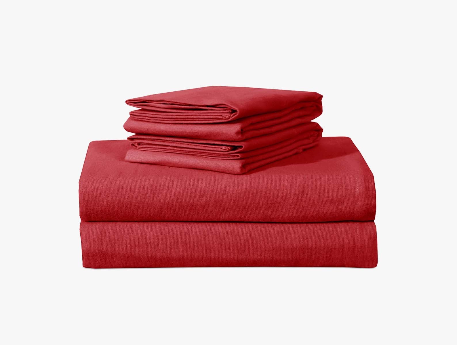 Double Brushed Flannel Sheets - Red Vine - Flannel Sheet Set