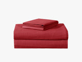 Double Brushed Flannel Sheets - Red Vine