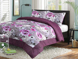 Polycotton Comforter Set -3 Pcs - Inky Floral - Polycotton