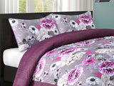 Polycotton Comforter Set -3 Pcs - Inky Floral - Polycotton