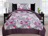 Polycotton Comforter Set -3 Pcs - Inky Floral - Polycotton