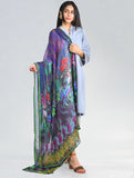 Printed Chiffon Dupatta KHAS STORES US Purple 