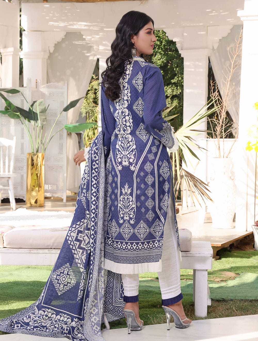 Printed Khaddar Suit with Printed Khaddar Dupatta KKH-1628 Dresses KHAS STORES 