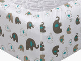 Reversible Baby Comforter and Shaped Cushion - 2 Piece, Elephant Family By Cuddles & Cribs - Nursery Bedding