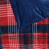 Teddy Fleece Blanket - Check blue Front Polyester EnvioHome 