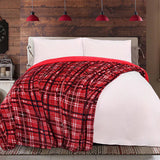 Teddy Fleece Blanket - Check Red Front Polyester EnvioHome 