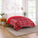 Teddy Fleece Blanket - Check Red Front Polyester EnvioHome Twin Red 