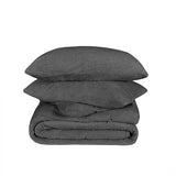 Teddy Fleece Comforter Set - Charcoal Polyester EnvioHome 