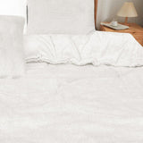 Teddy Fleece Comforter Set - Cream Polyester EnvioHome 