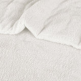 Teddy Fleece Comforter Set - Cream Polyester EnvioHome 