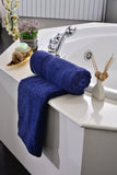 Towels Plain D/Blue Dyed